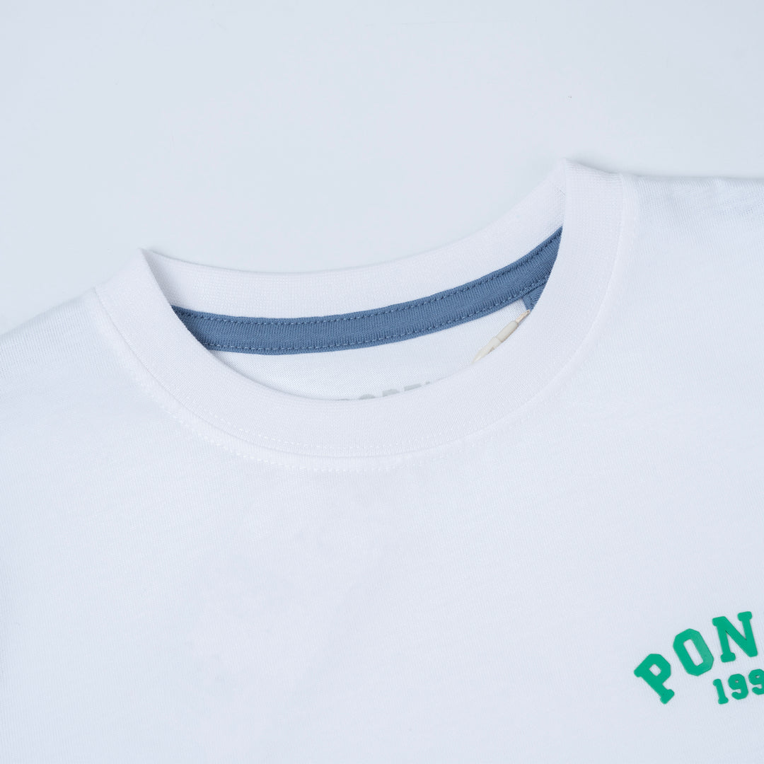 Poney Unisex White Poney Logo Short Sleeve Tee