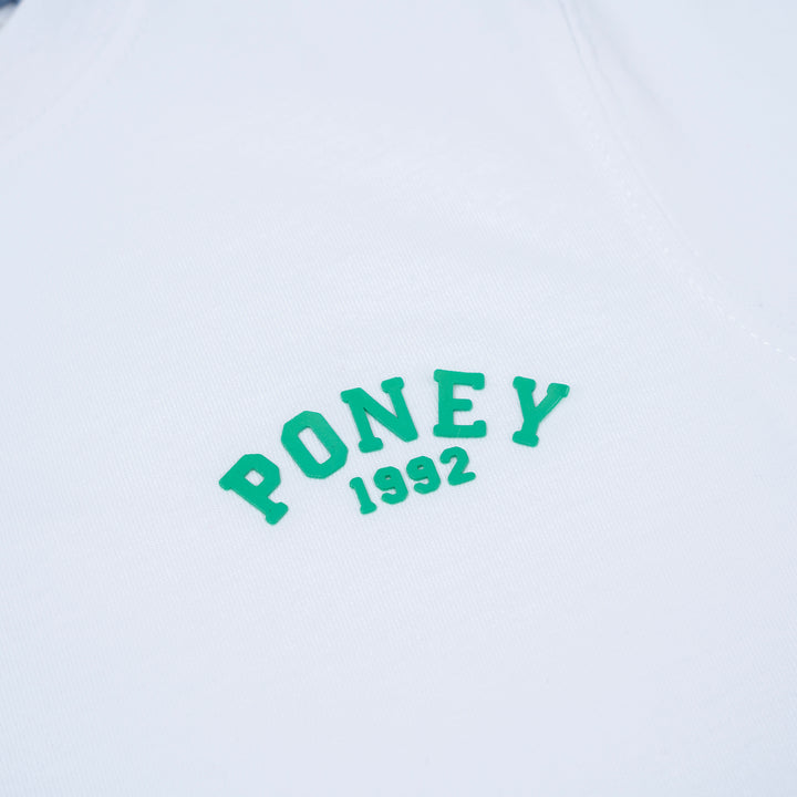 Poney Unisex White Poney Logo Short Sleeve Tee