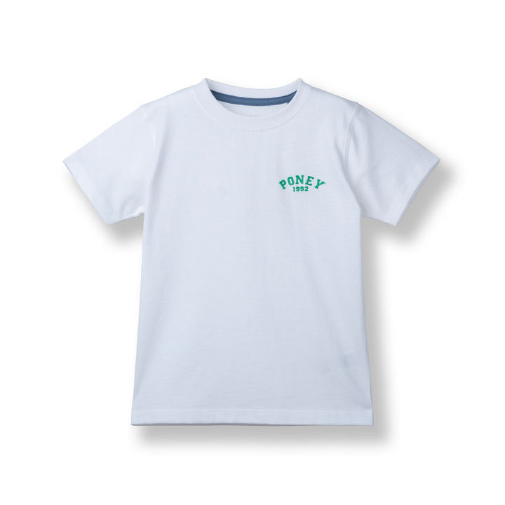 Poney Unisex White Poney Logo Short Sleeve Tee