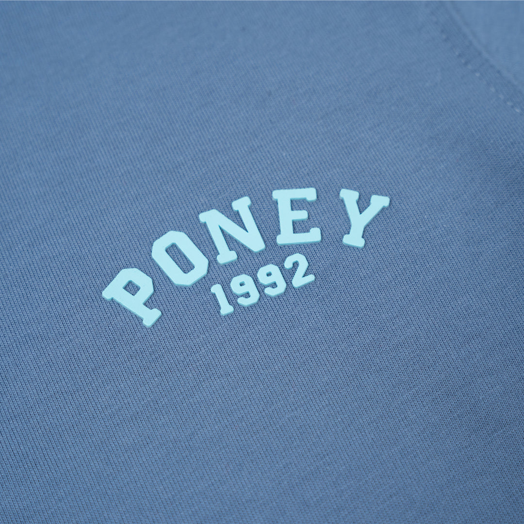 Poney Unisex Blue Poney Logo Short Sleeve Tee