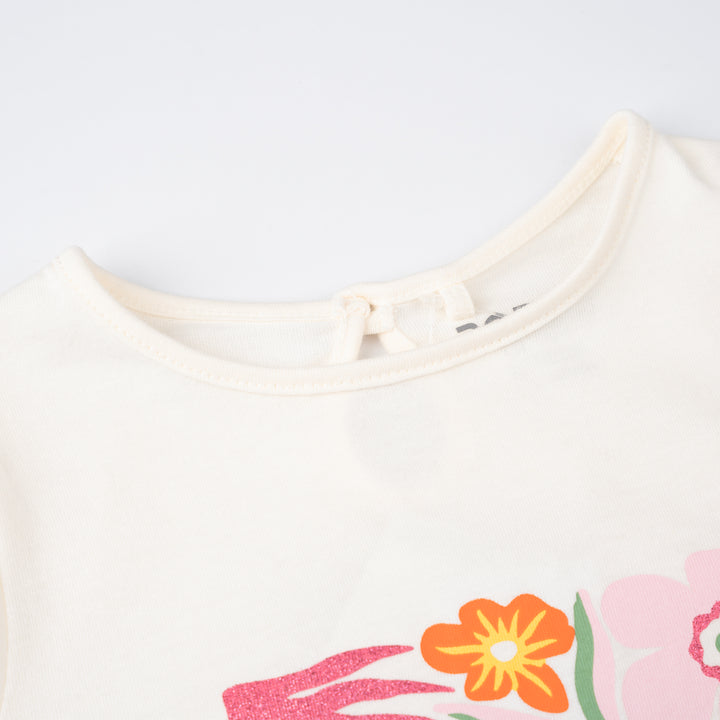 Poney Girls Cream Poney's Garden Long Sleeve Tee 2240318