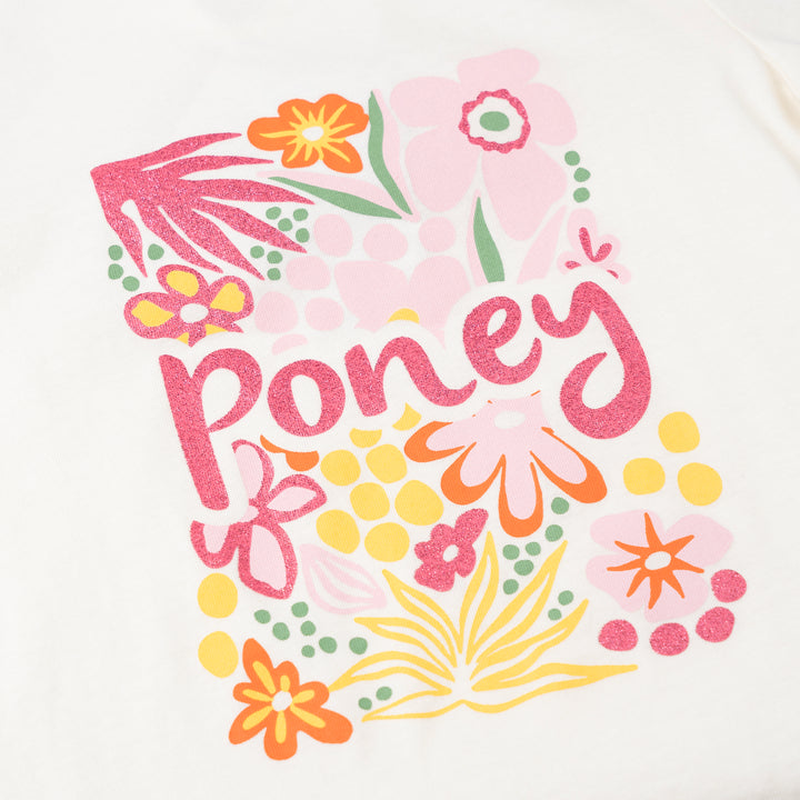 Poney Girls Cream Poney's Garden Long Sleeve Tee 2240318