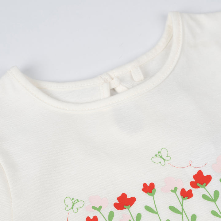 Baby Girl White Little Bloom Tee