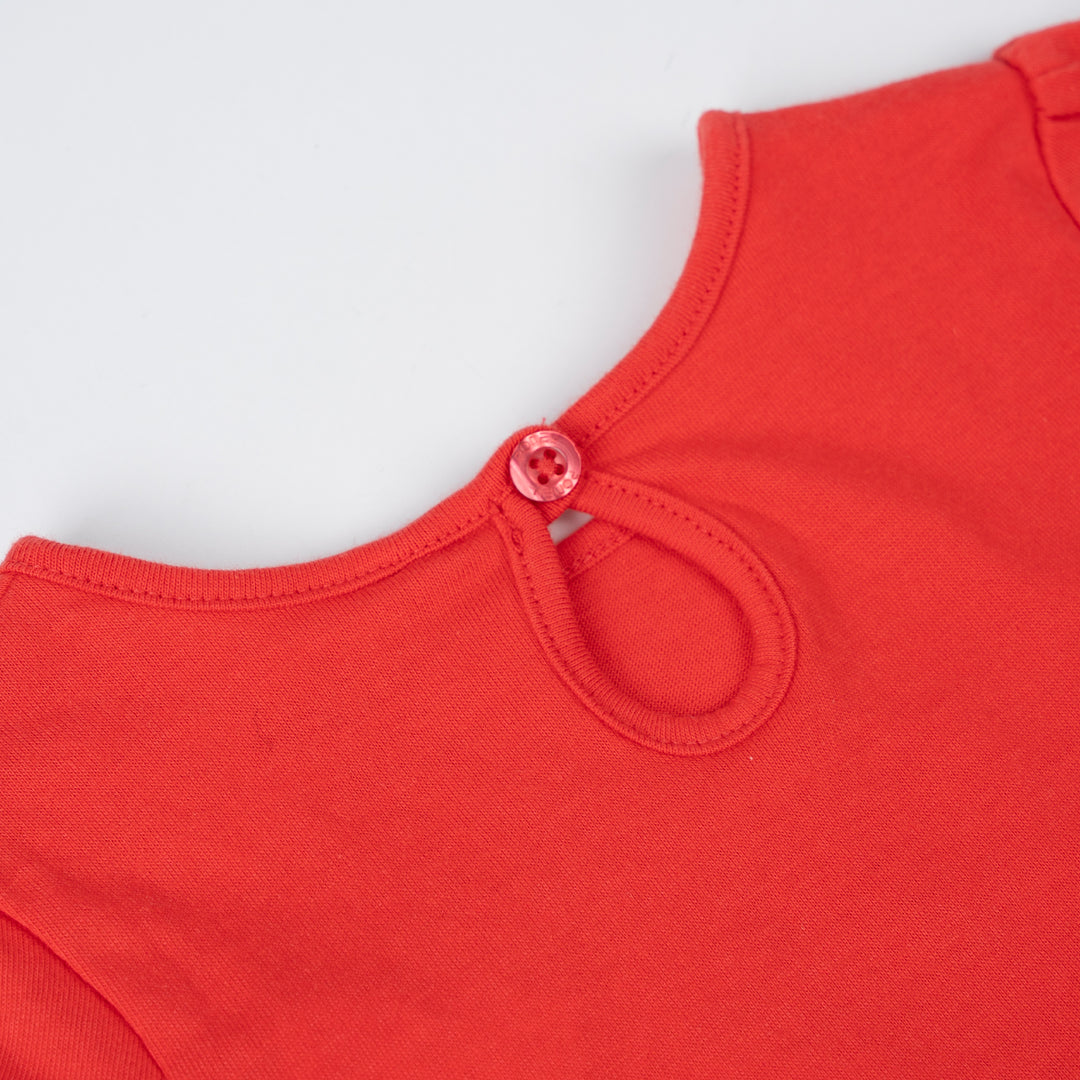 Baby Girl Red Petal Charm Tee