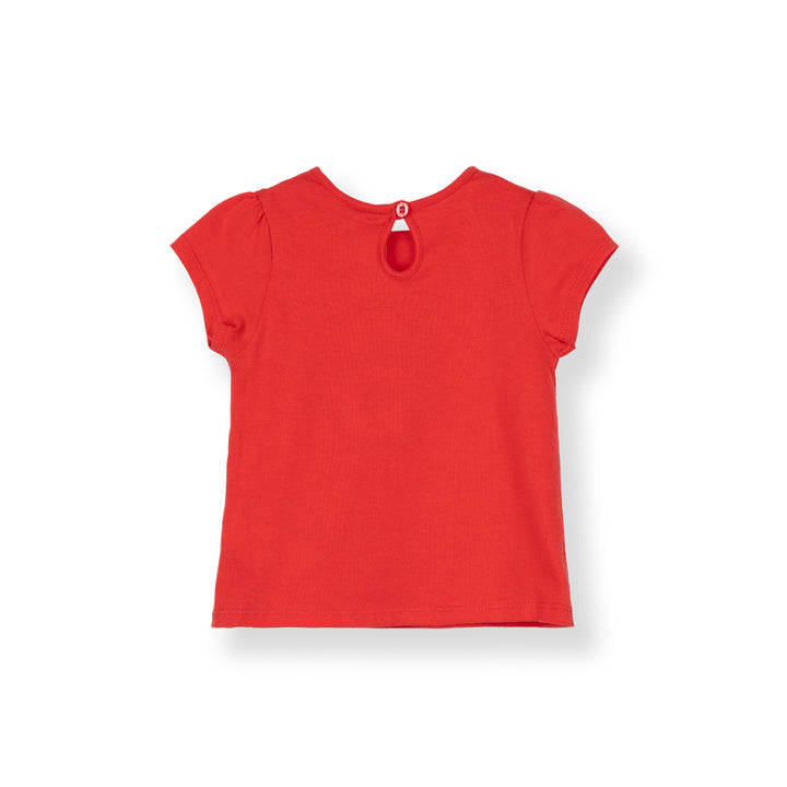 Baby Girl Red Petal Charm Tee