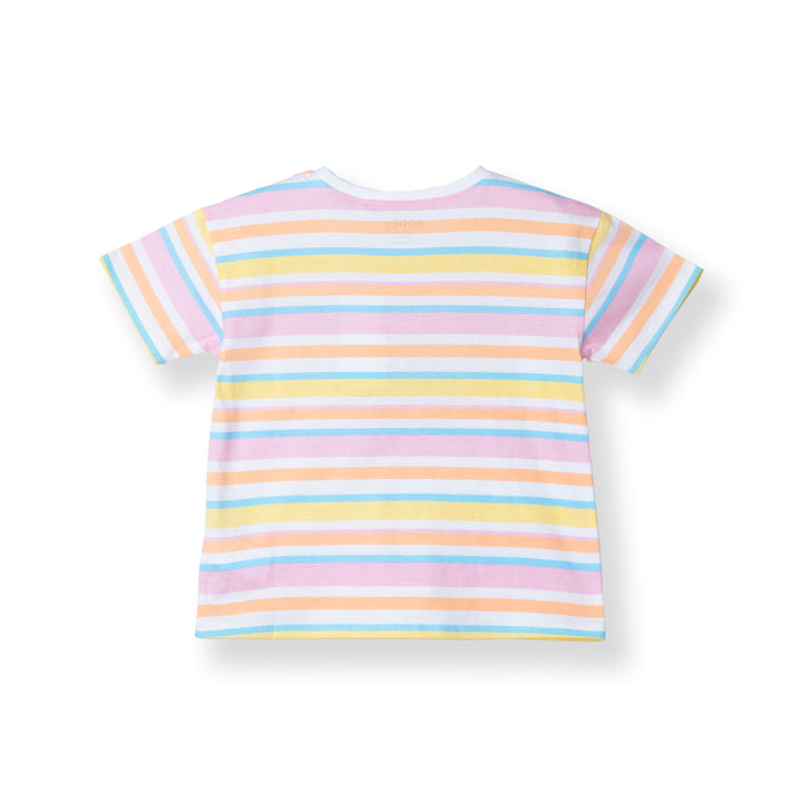 Sunny Striped White Short Sleeve Tee