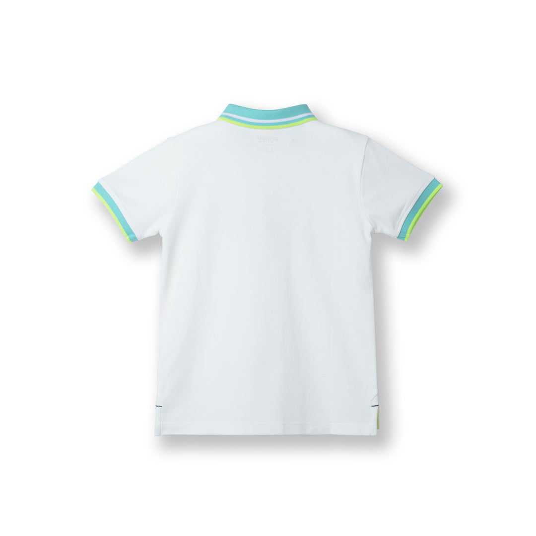 Poney Boys White Briant's Short Sleeve Polo