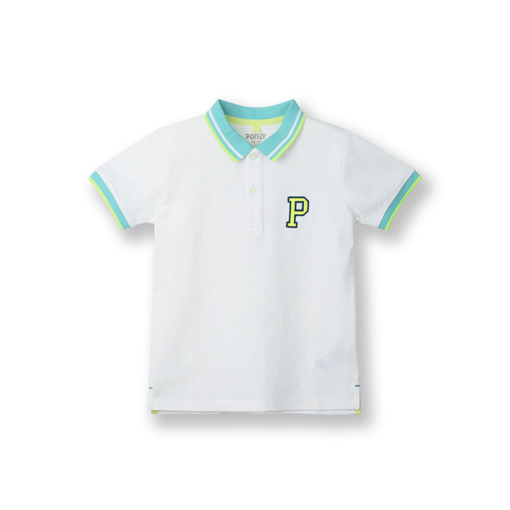 Poney Boys White Briant's Short Sleeve Polo