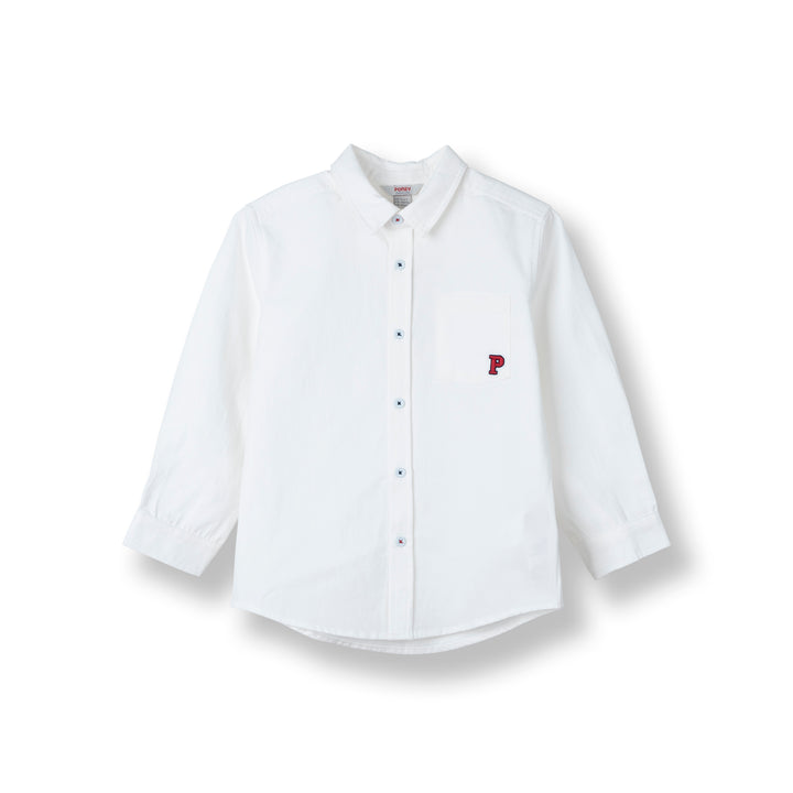 Boys White Bright White Long Sleeve Shirt