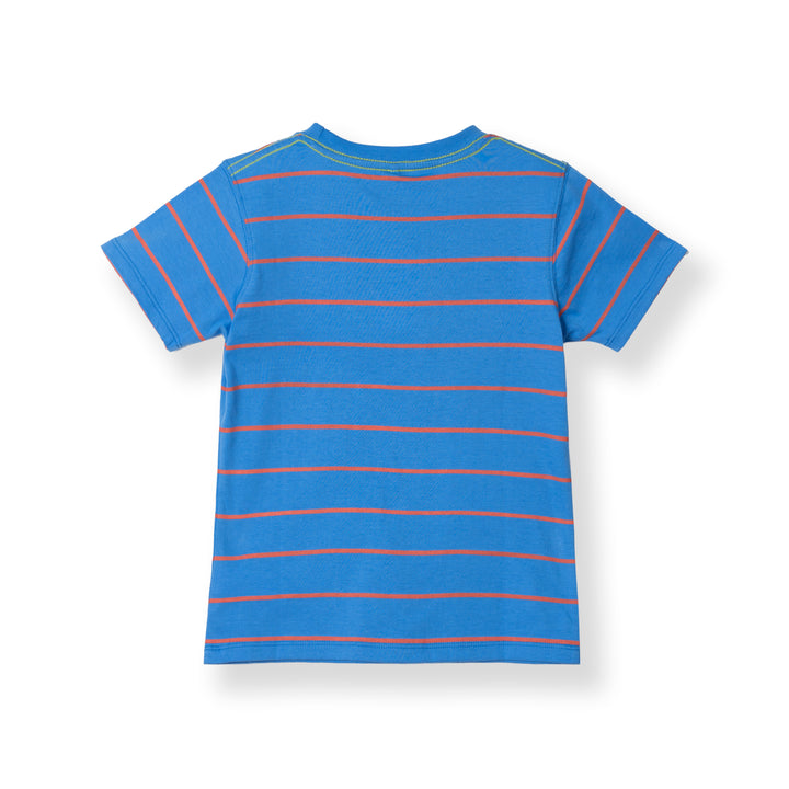 Poney Logo Stripes Blue Short Sleeve Tee