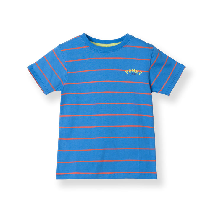 Poney Logo Stripes Blue Short Sleeve Tee