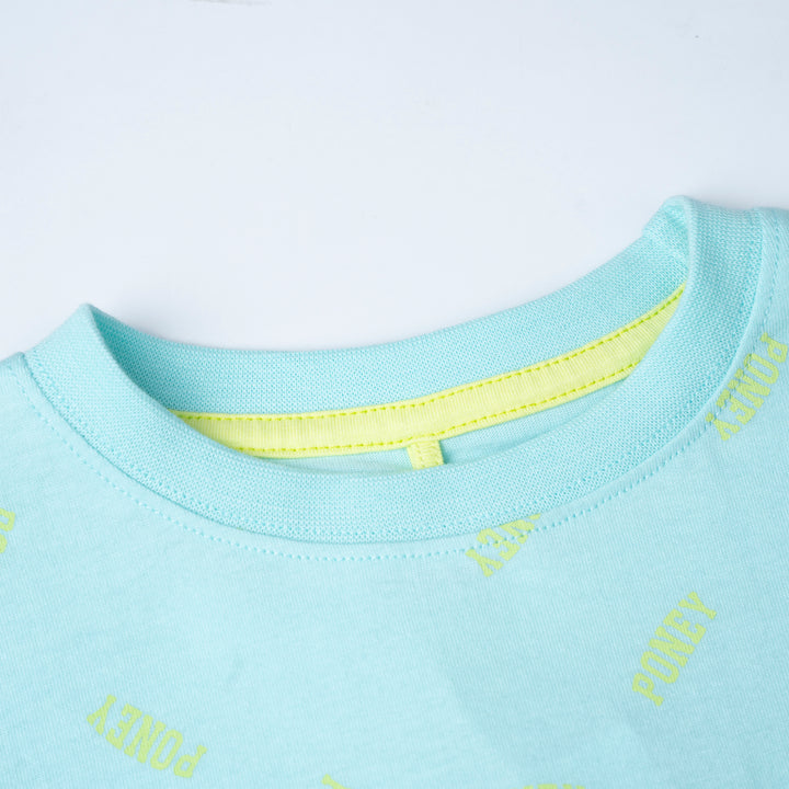 Poney Logo Turquoise Short Sleeve Tee 80030