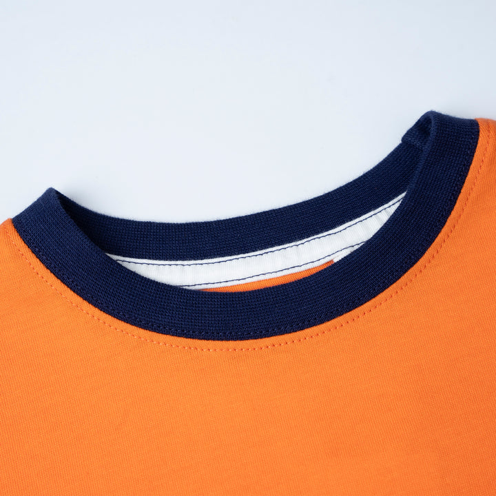 Orange Poney Stripe Short Sleeve Tee