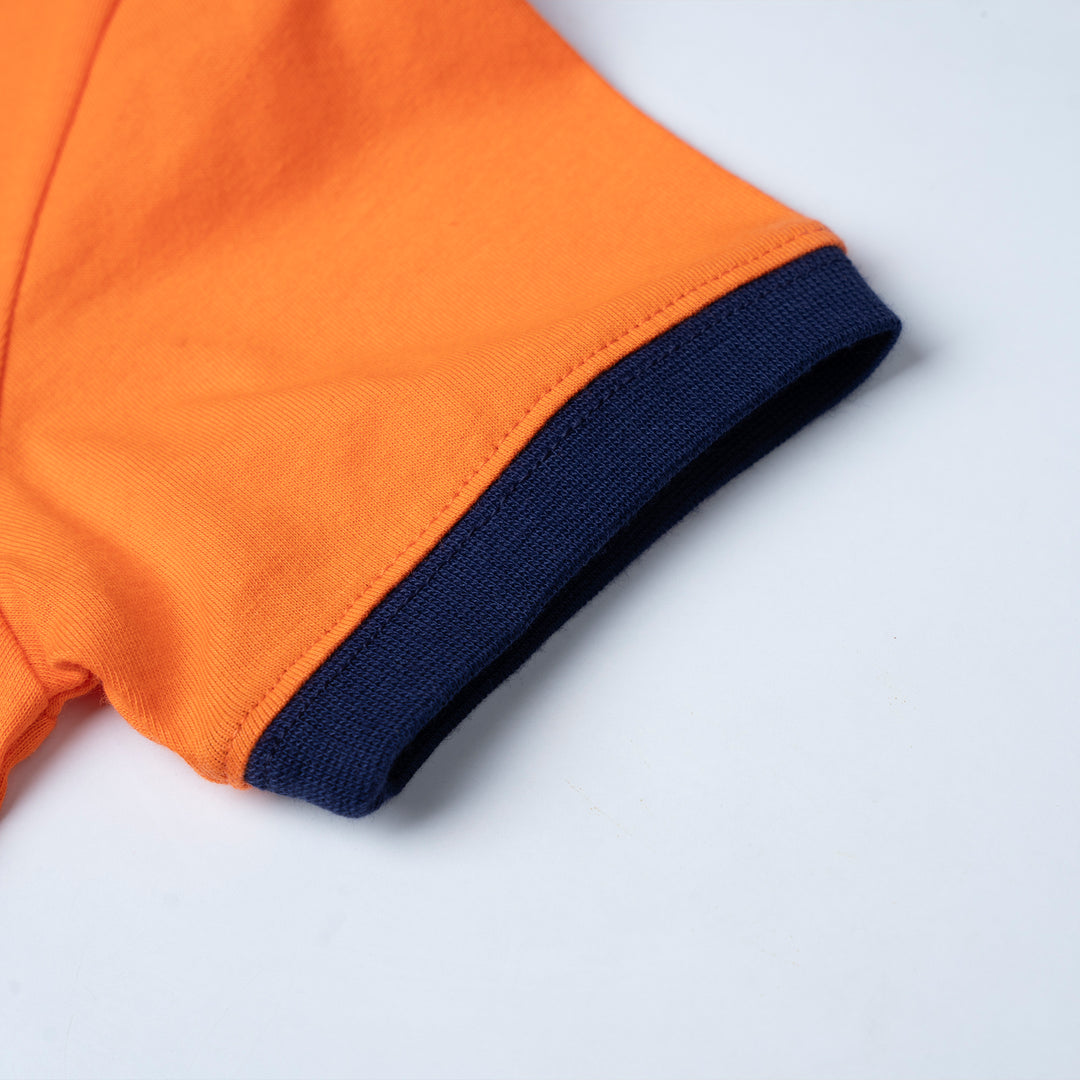 Orange Poney Stripe Short Sleeve Tee