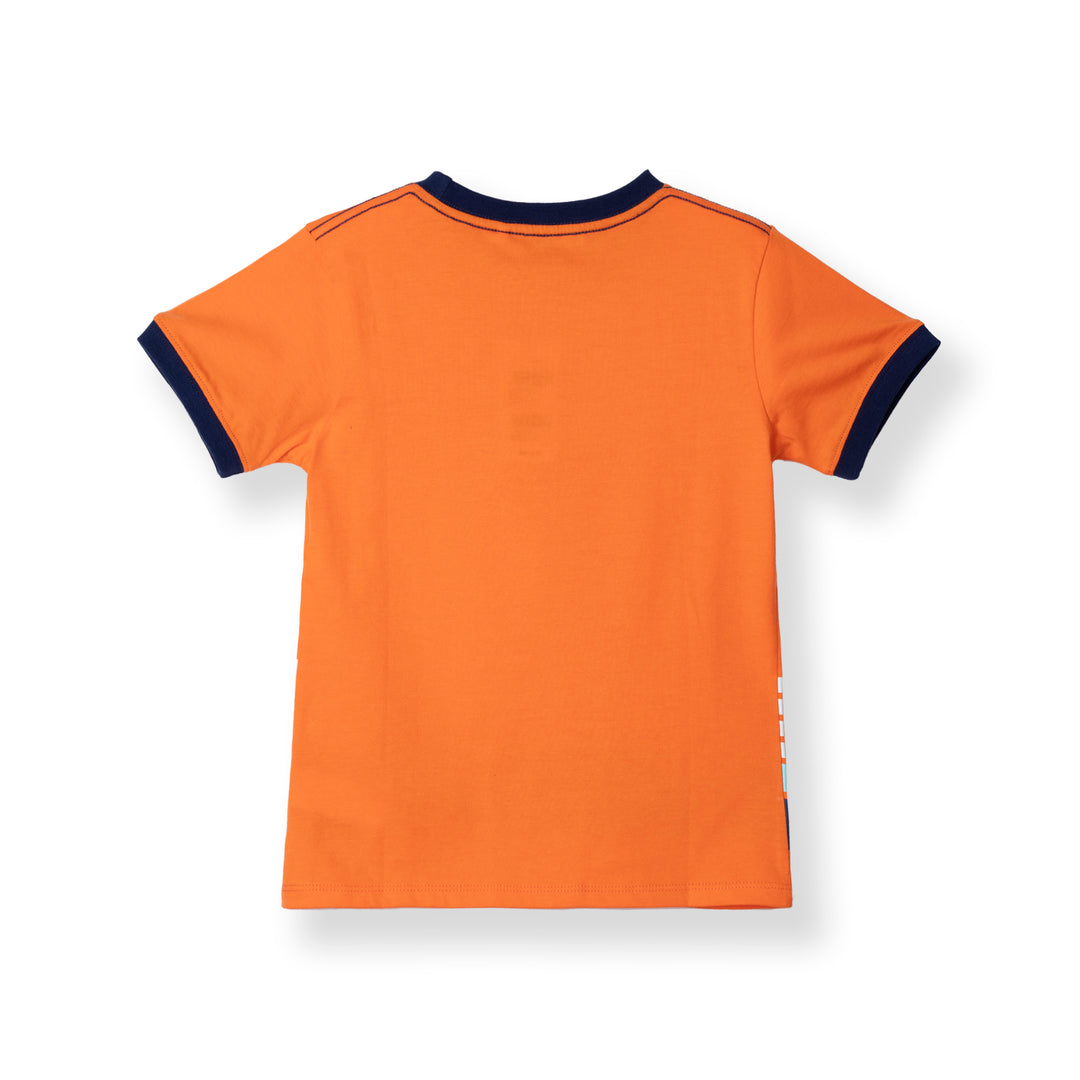 Orange Poney Stripe Short Sleeve Tee