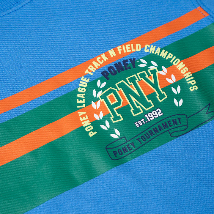 Poney Blue Track & Field Short Sleeve Tee