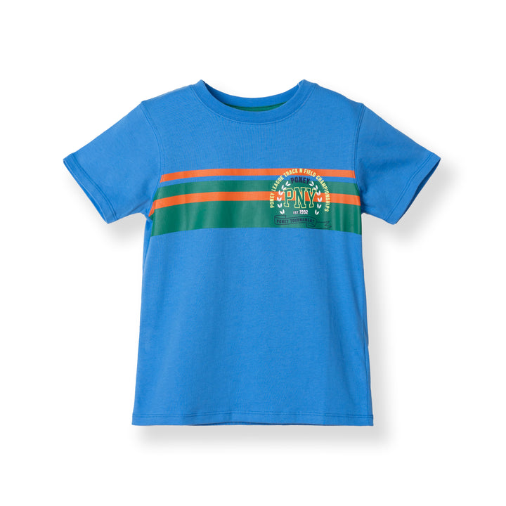 Poney Blue Track & Field Short Sleeve Tee