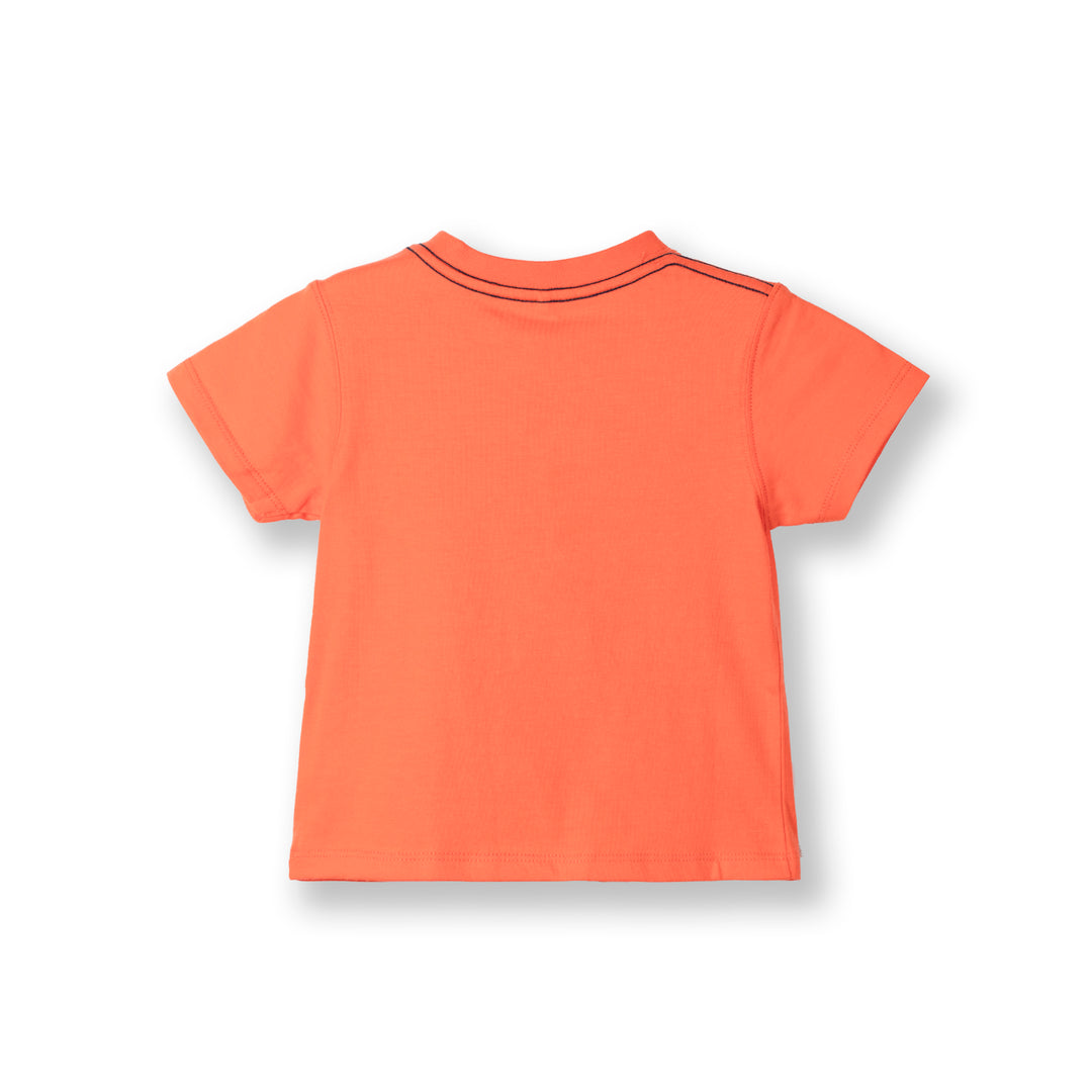 Poney Baby Boys Orange Blasting Rocket Short Sleeve Tee