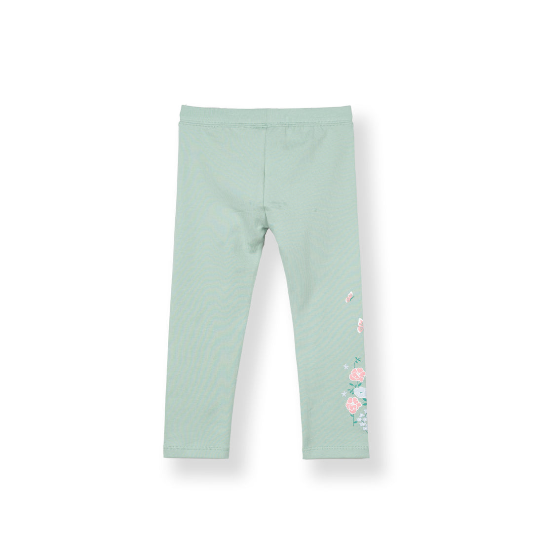 Girls Lt Green Floral Whisper Legging