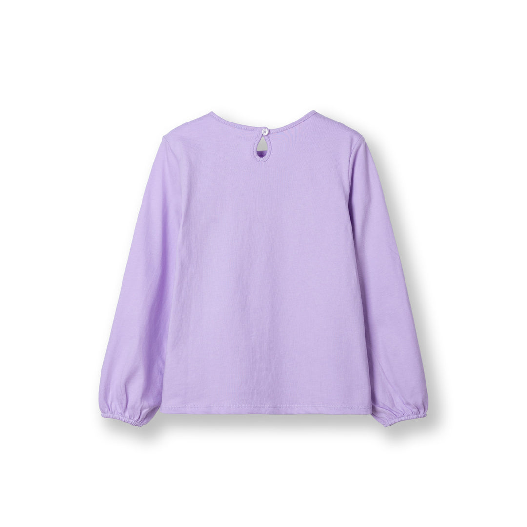 Poney Girls Light Purple Poney Glitter Long Sleeve Tee