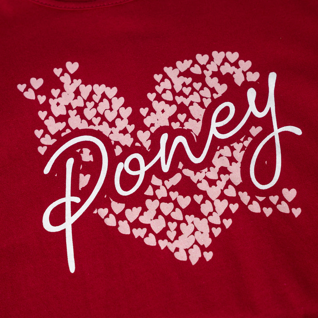 Poney Girls Red Poney Love Long Sleeve Tee