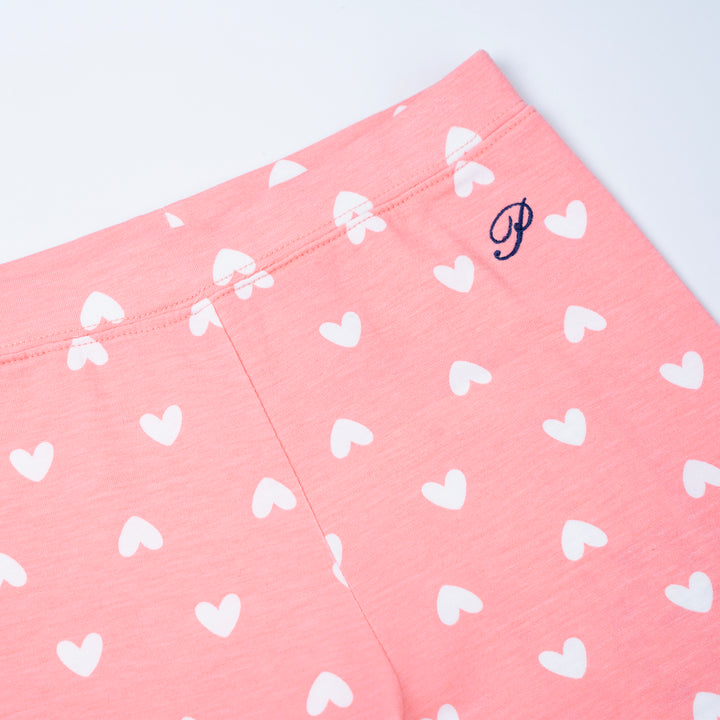 Poney Girls Pink Heart Shaped Legging