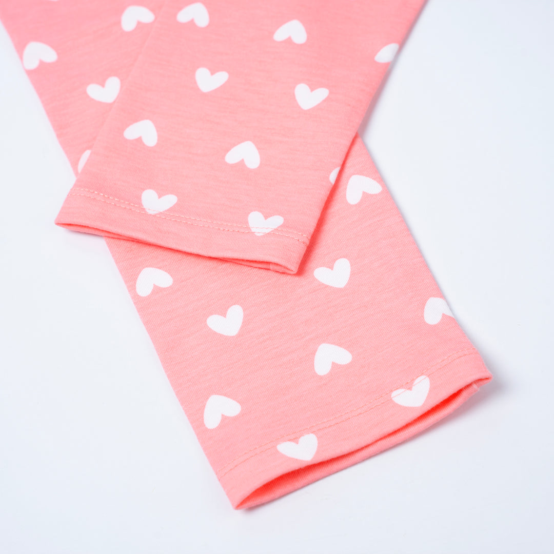 Poney Girls Pink Heart Shaped Legging