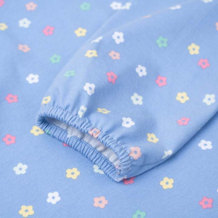 Poney Girls Blue Flower Festival Long Sleeve Tee