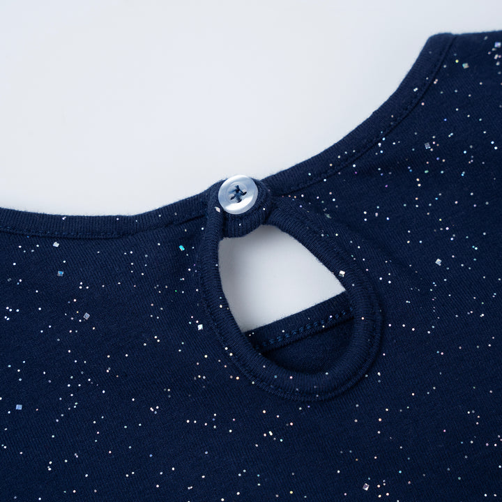 Poney Girls Navy Sparkly Long Sleeve Tee