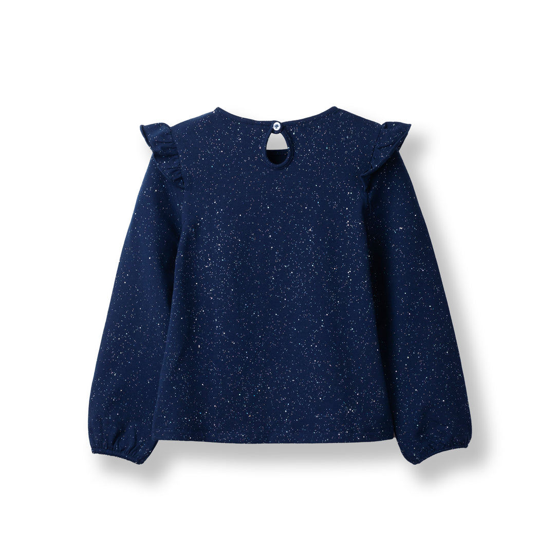 Poney Girls Navy Sparkly Long Sleeve Tee
