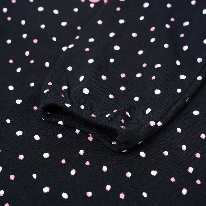 Poney Girls Black Polka Dot Long Sleeve Tee