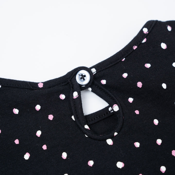 Poney Girls Black Polka Dot Long Sleeve Tee