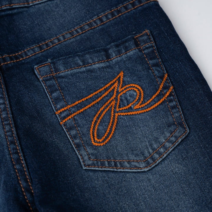 Poney Boys Denim Embroidered “P” Slim Fit Jeans