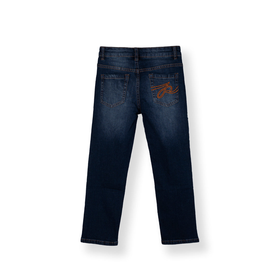 Poney Boys Denim Embroidered “P” Slim Fit Jeans