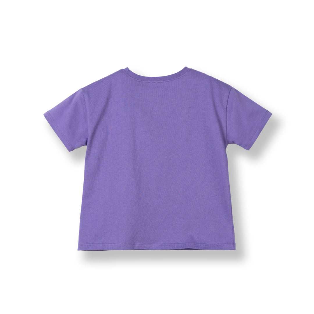 Poney Girls Purple Slanted Poney Logo Short Sleeve Tee