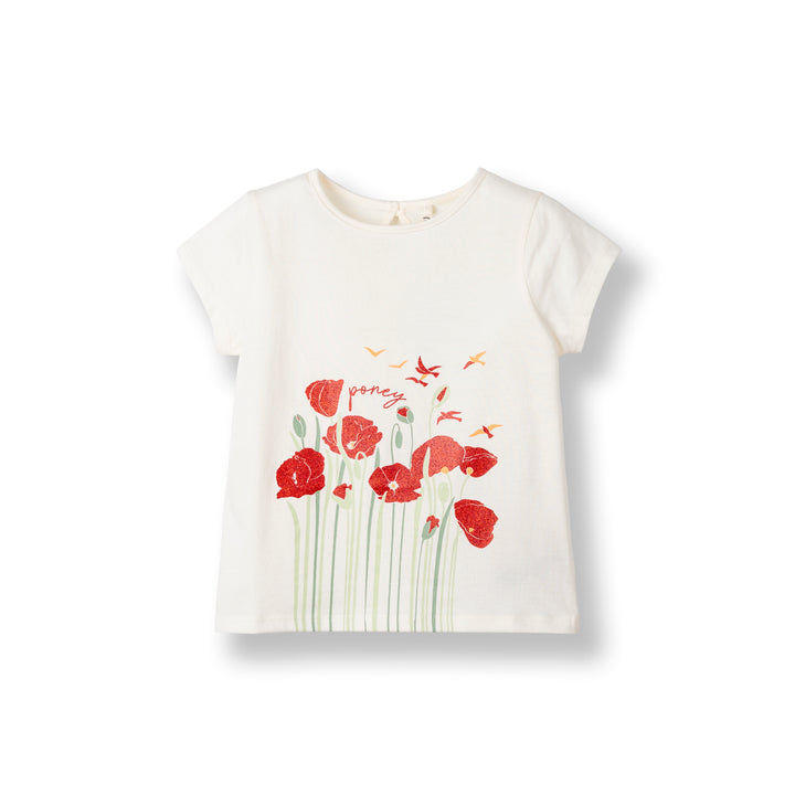 Poney Girls White Dream Garden Short Sleeve Tee