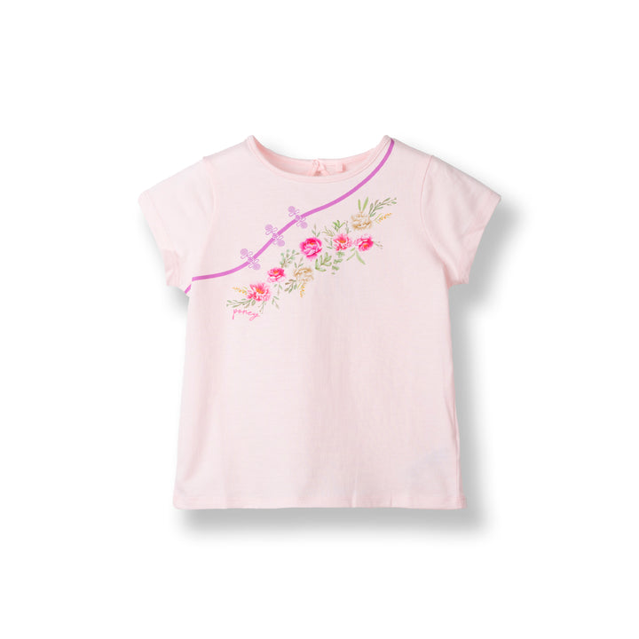 Poney Girls Lt.Pink Wildflower Wonder Short Sleeve Tee