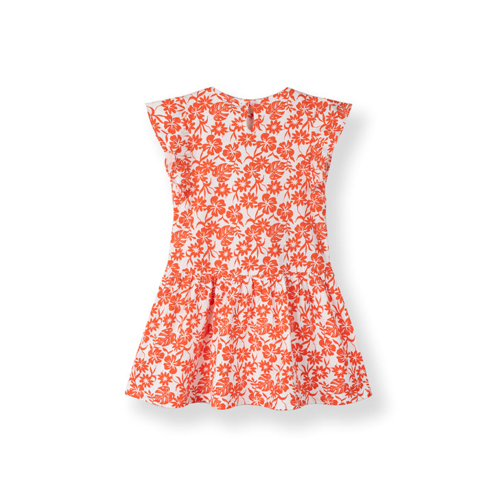 Poney Girls Red Tropical Charm Short Sleeve Dress