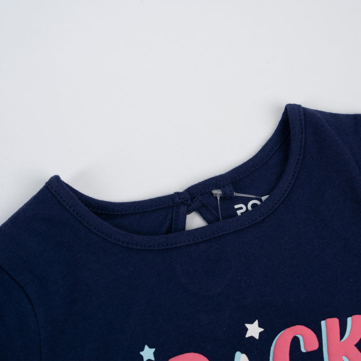 Baby Girl Navy Rock Milk & Poney Tee