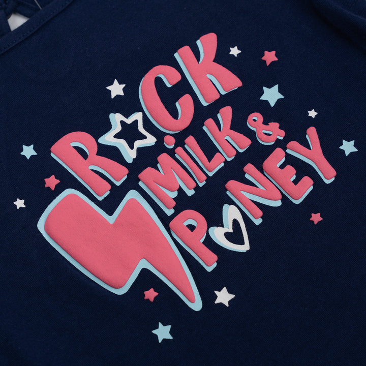 Baby Girl Navy Rock Milk & Poney Tee