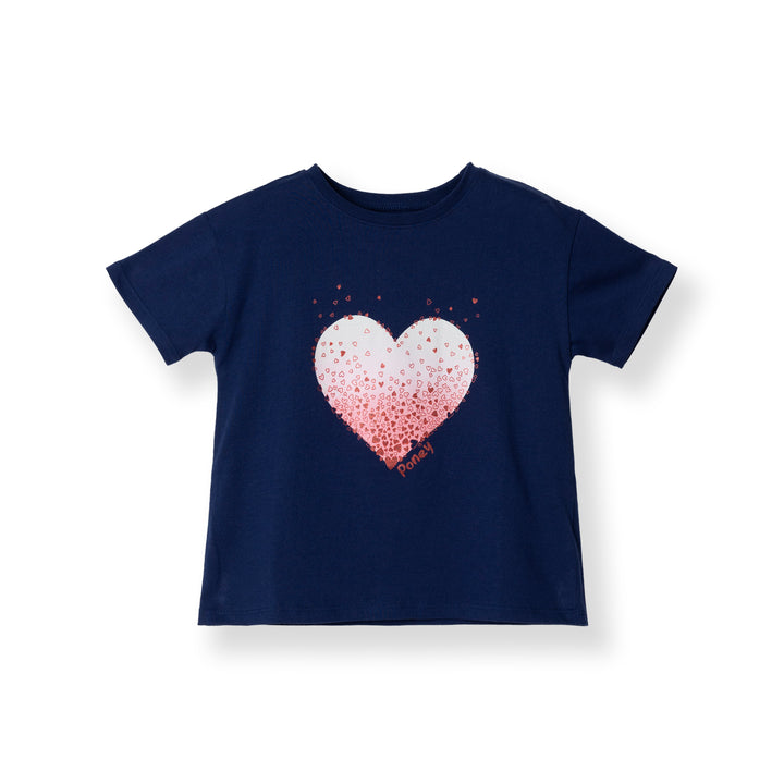 Gradient Heart Navy Short Sleeve Tee