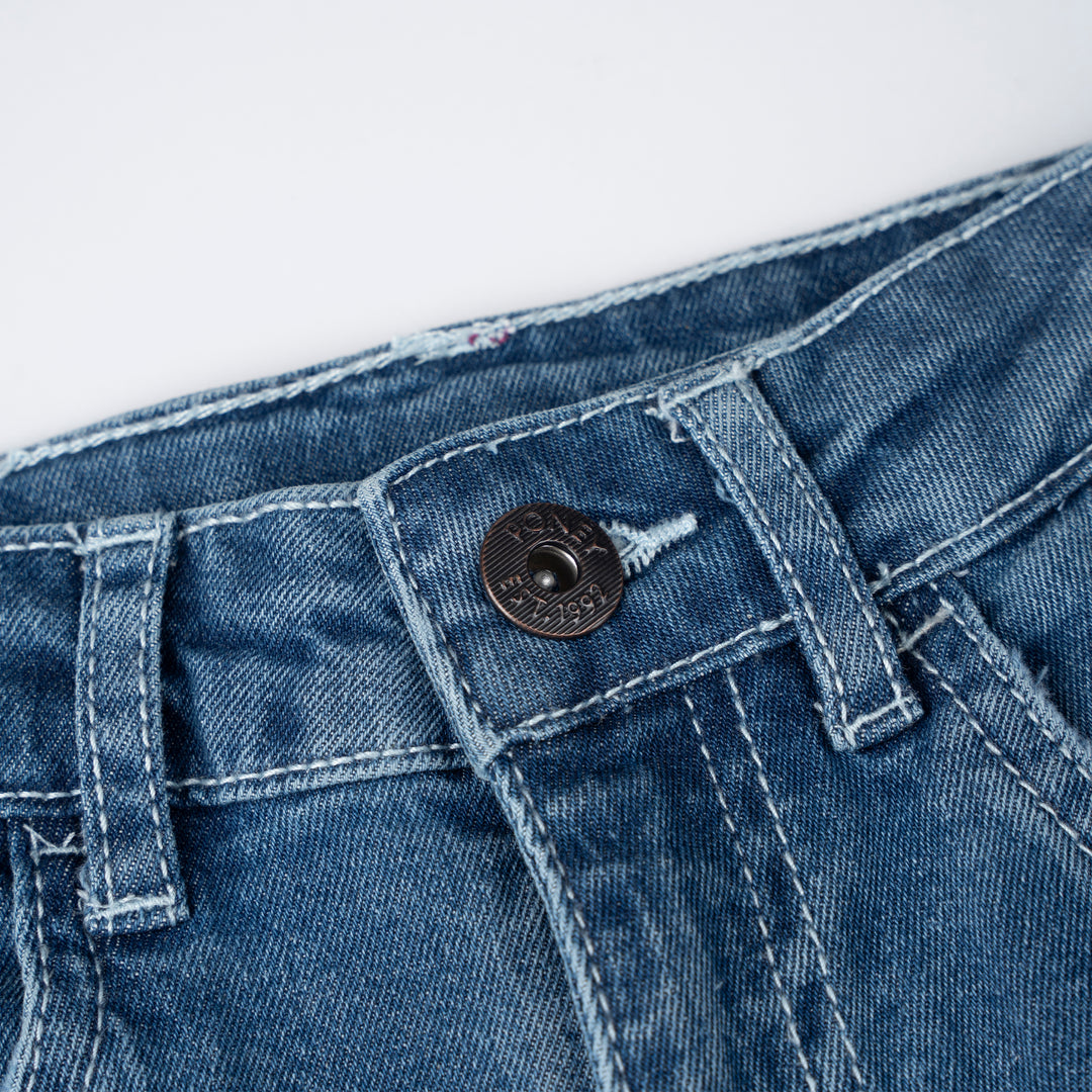 Poney Boys Denim Embroidered “P” Slim Fit Jeans