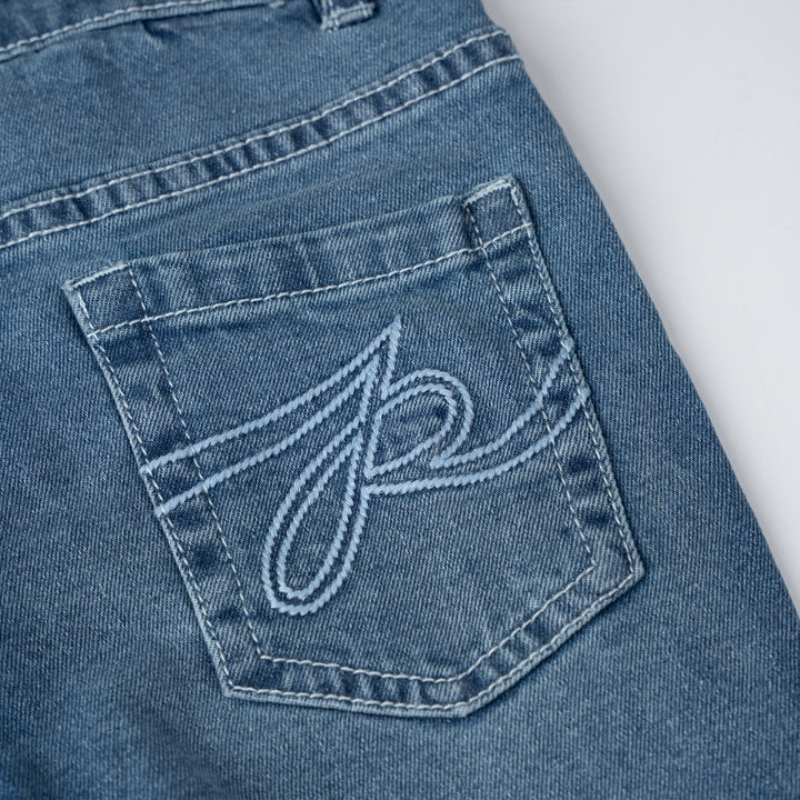 Poney Boys Denim Embroidered “P” Slim Fit Jeans