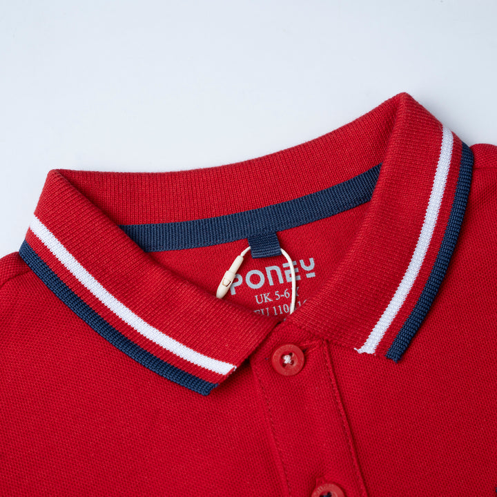 Boys Red Colin’s Short Sleeve Polo