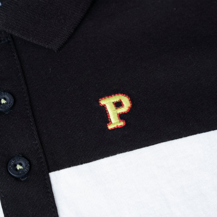 Black Cut & Sew Short Sleeve Polo