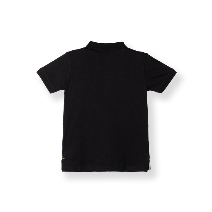 Black Cut & Sew Short Sleeve Polo