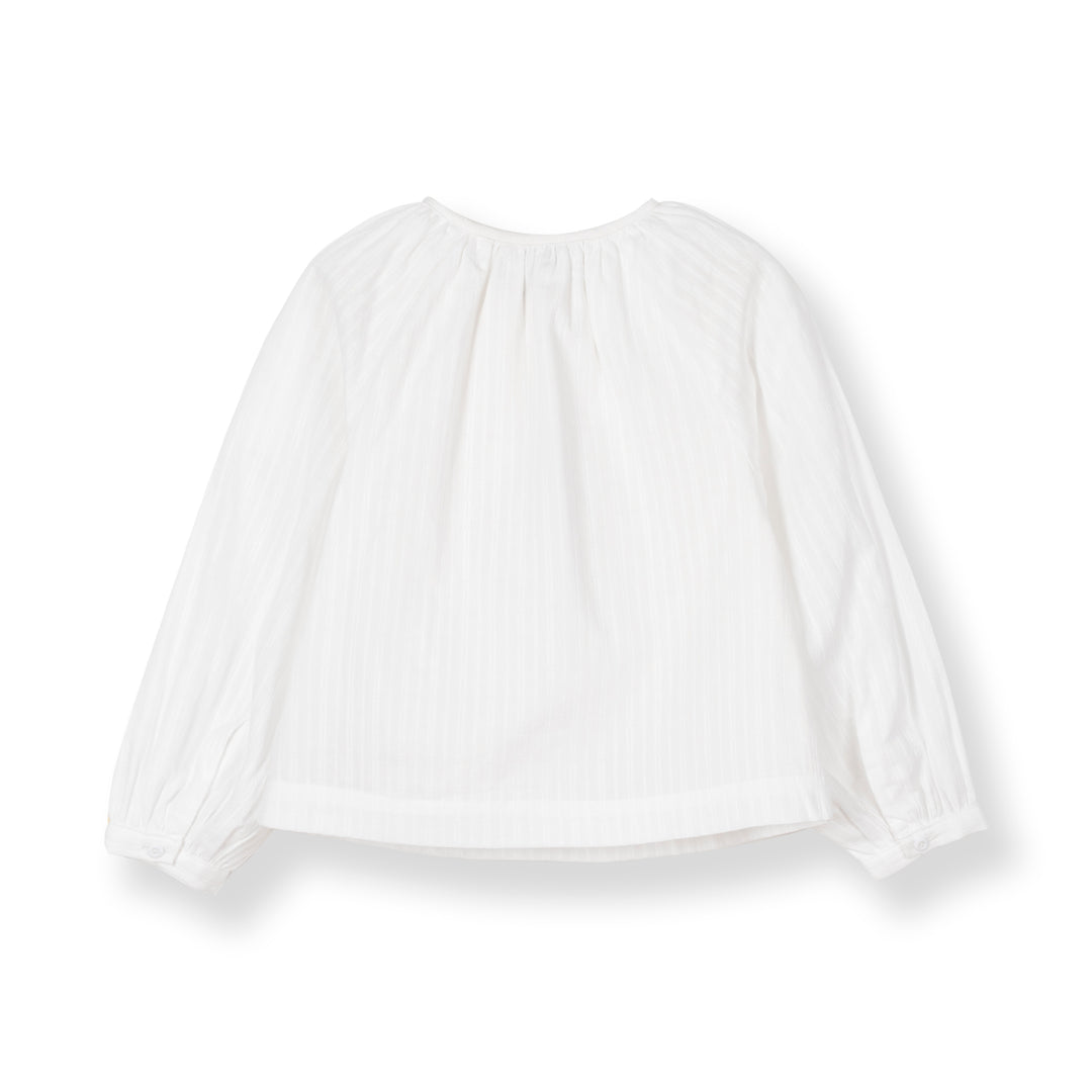 Poney Girls White Alyssum Long Sleeve Blouse