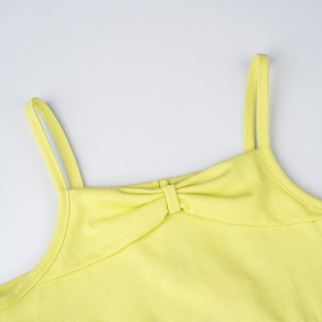 Poney Girls Lime Ribbon Knot Sleeveless Dress