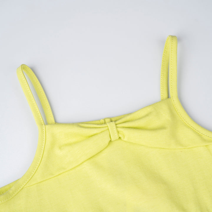 Poney Girls Lime Ribbon Knot Sleeveless Dress