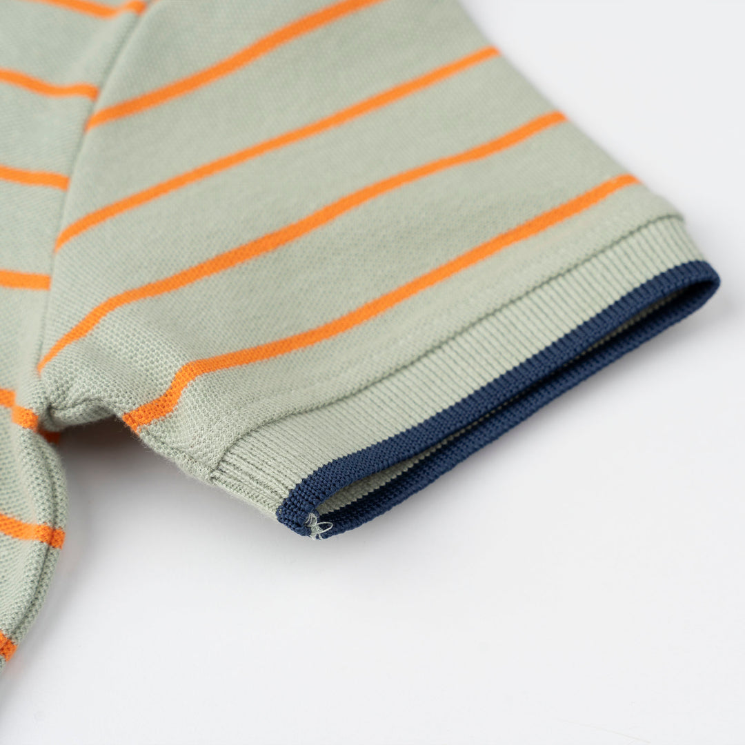 Forest Fire Stripe Short Sleeve Polo